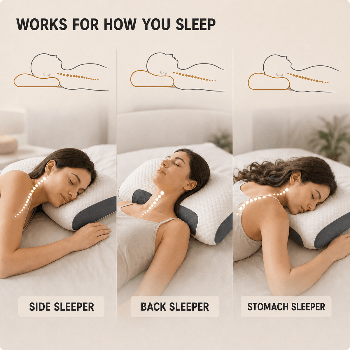 Orthopedic Cervical Massage Pillow - Ergonomic Contour