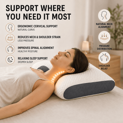 Orthopedic Cervical Massage Pillow - Ergonomic Contour