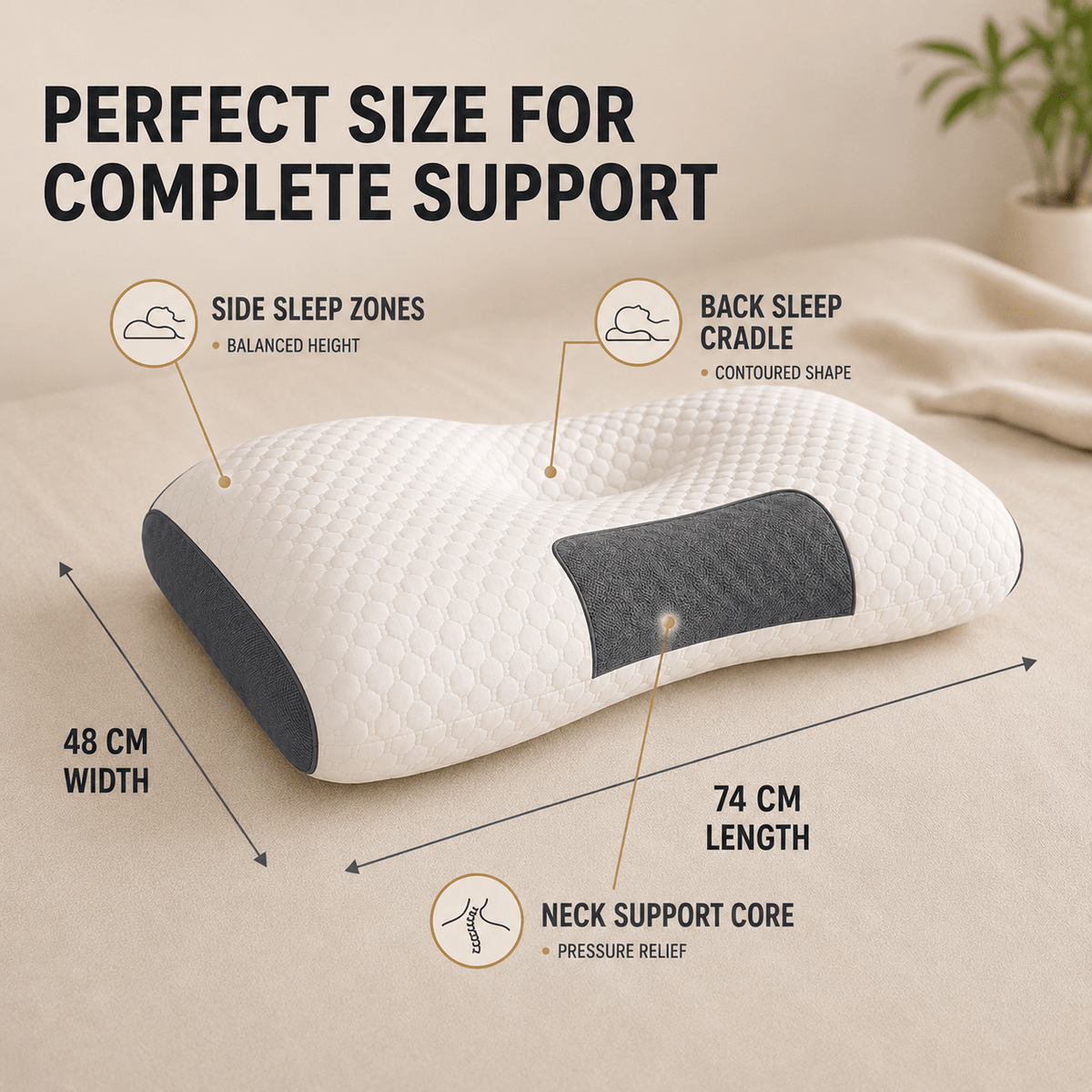 Orthopedic Cervical Massage Pillow - Ergonomic Contour