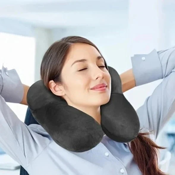 Inflatable Ergonomic Travel Pillow with Complete Kit - Full Comfort