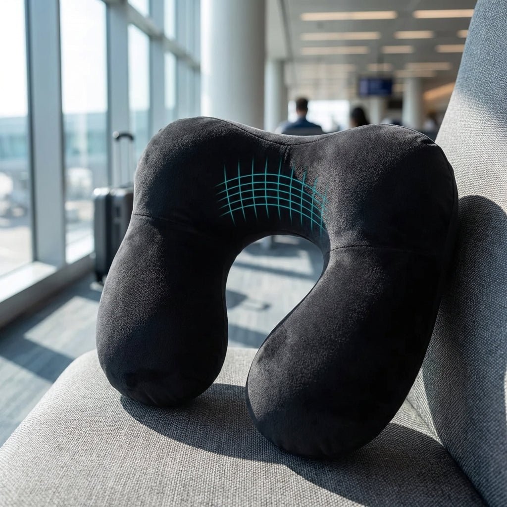 Inflatable Ergonomic Travel Pillow with Complete Kit - Full Comfort
