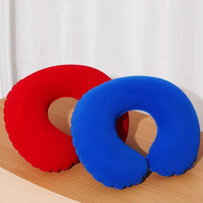Two-Tone U-Inflatable Travel Pillow - Stylish Cervical Support