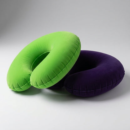 Two-Tone U-Inflatable Travel Pillow - Stylish Cervical Support