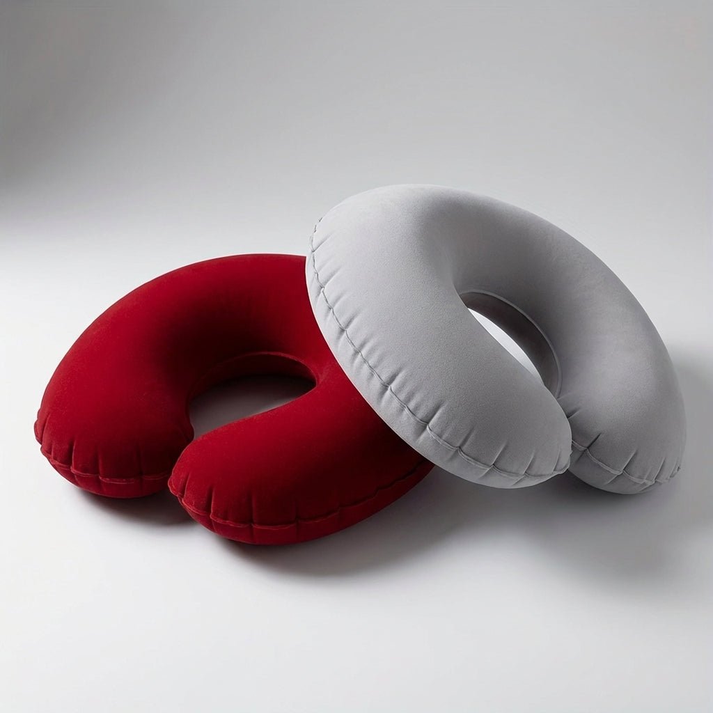 Two-Tone U-Inflatable Travel Pillow - Stylish Cervical Support