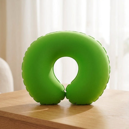 Two-Tone U-Inflatable Travel Pillow - Stylish Cervical Support