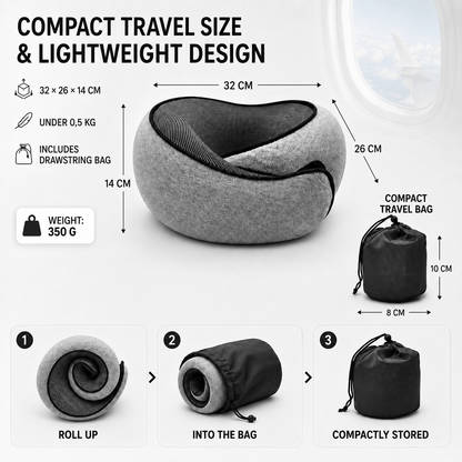 U-Memory Foam Travel Pillow - Comfortable Sleep in Transit