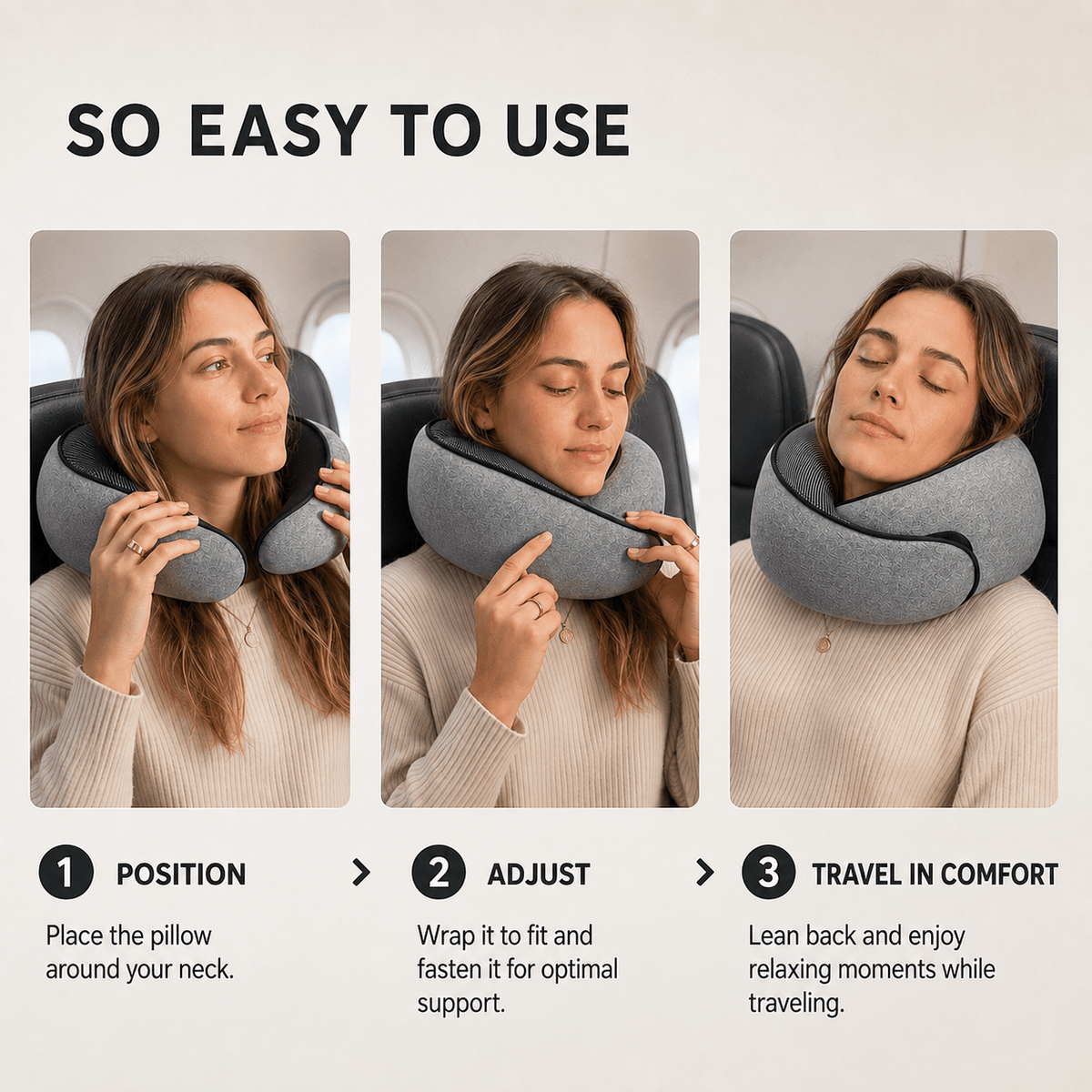 U-Memory Foam Travel Pillow - Comfortable Sleep in Transit