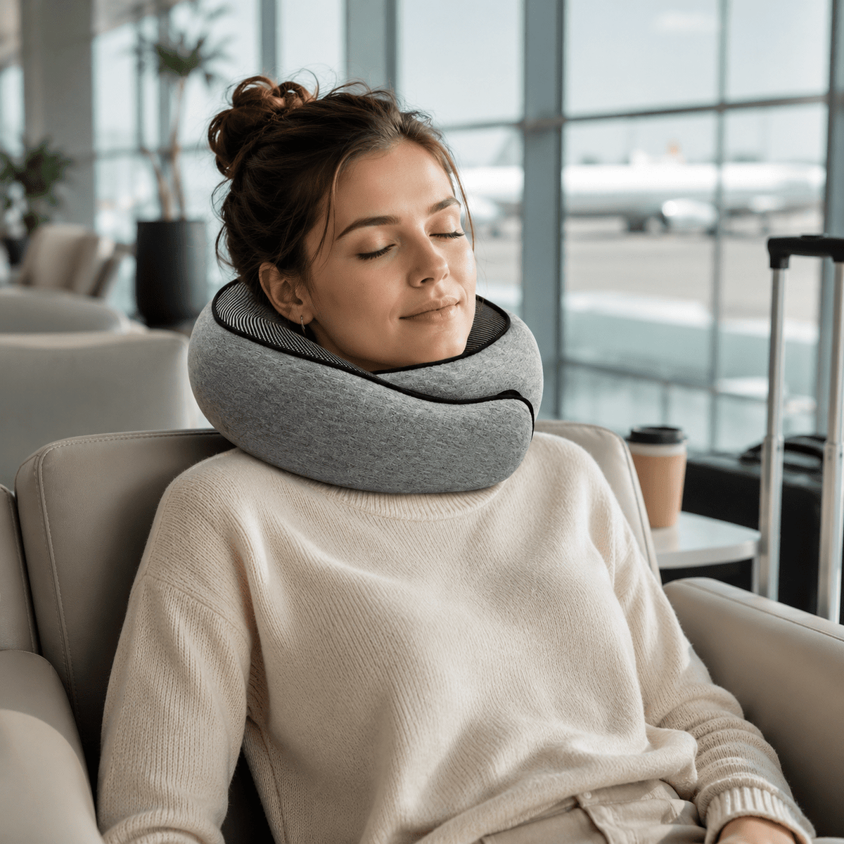 U-Memory Foam Travel Pillow - Comfortable Sleep in Transit