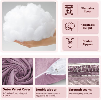 Oreiller de Grossesse et Allaitement 2-en-1 Corps Entier — 4 Couleurs