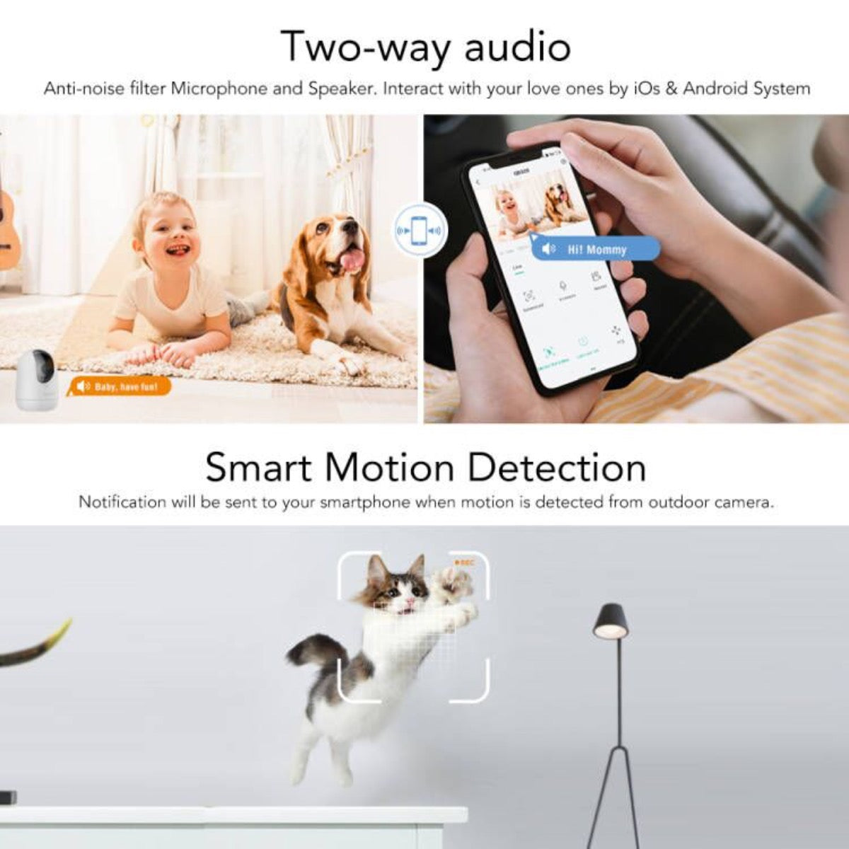Babyphone Caméra WiFi HD avec Vision Nocturne — Surveillance Bébé et Sécurité