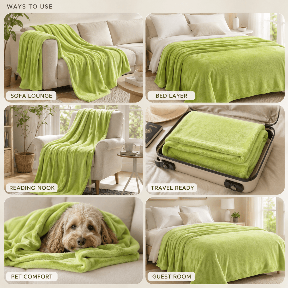 Brushed Ultra-Soft Throw - Bed & Sofa Premium Comfort