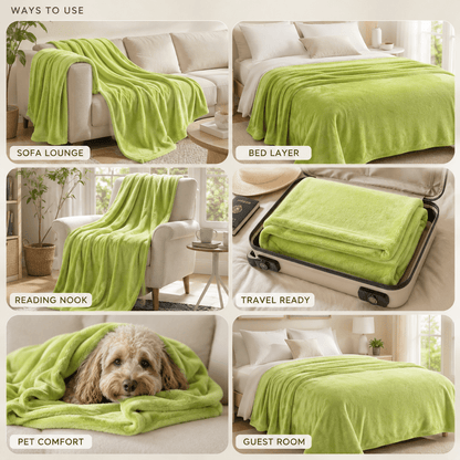 Brushed Ultra-Soft Throw - Bed & Sofa Premium Comfort