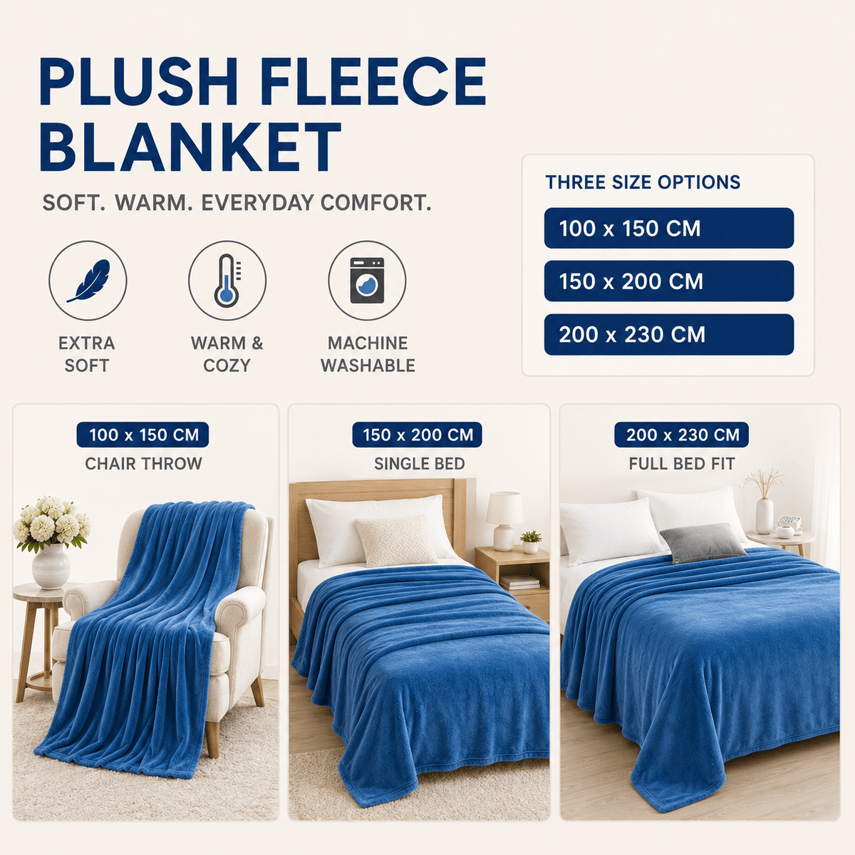 Brushed Ultra-Soft Throw - Bed & Sofa Premium Comfort