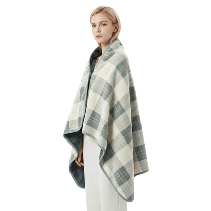 Checked Shawl Blanket - Home & Office Cosy Wrap for Chilly Days
