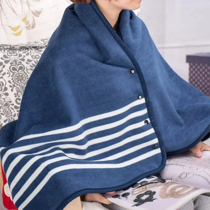 Checked Shawl Blanket - Home & Office Cosy Wrap for Chilly Days
