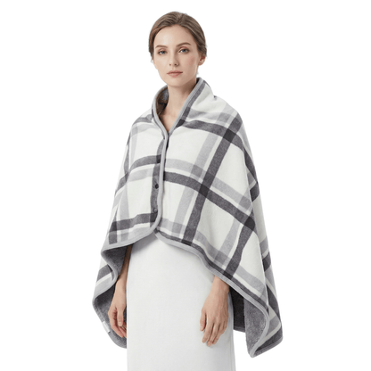 Checked Shawl Blanket - Home & Office Cosy Wrap for Chilly Days