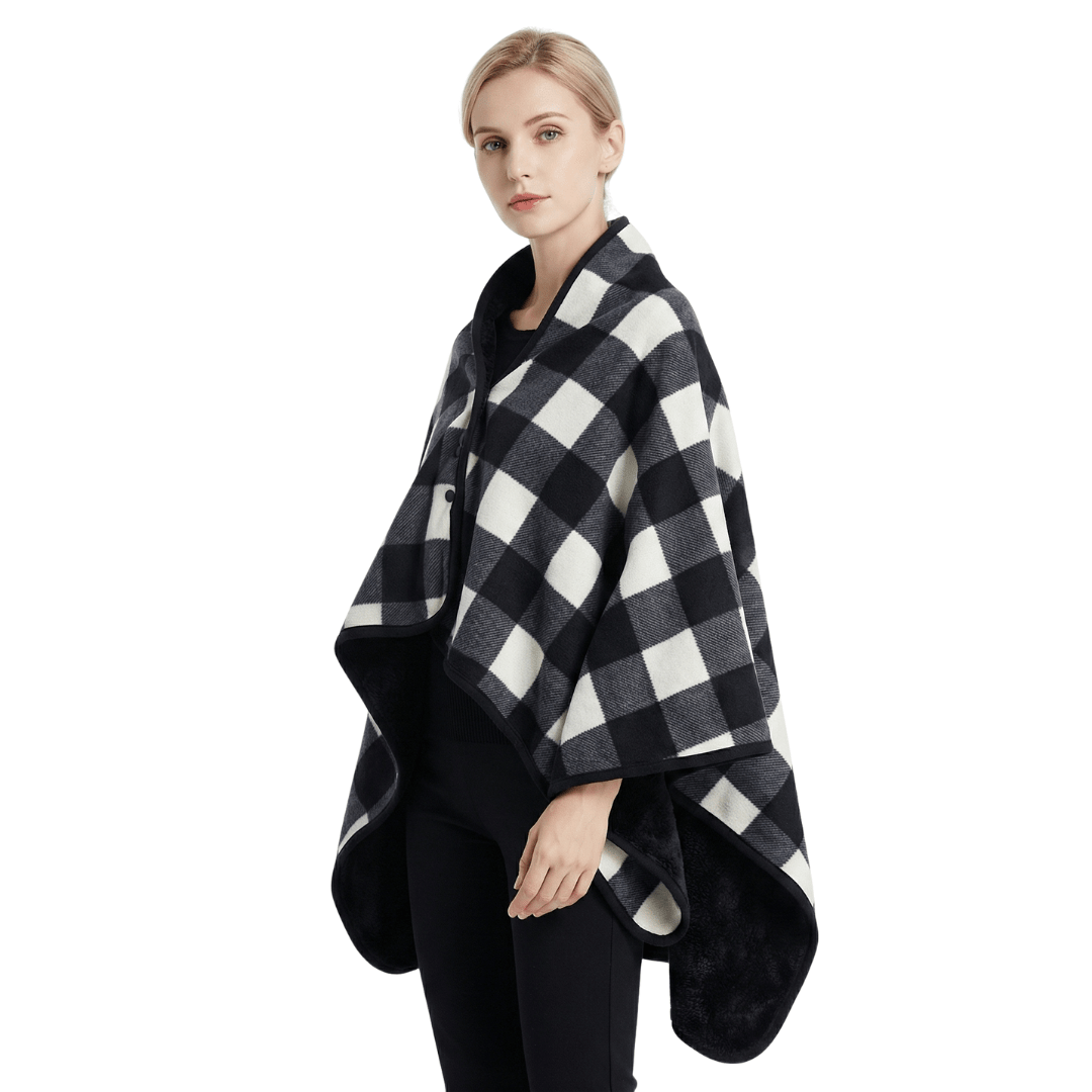 Checked Shawl Blanket - Home & Office Cosy Wrap for Chilly Days