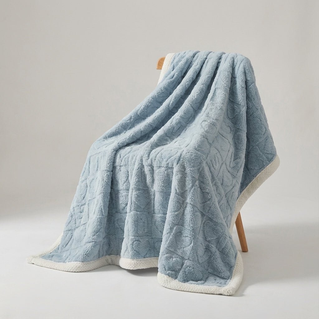 Heart Pattern Plush Reversible Throw - Premium Winter Comfort