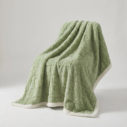 Heart Pattern Plush Reversible Throw - Premium Winter Comfort