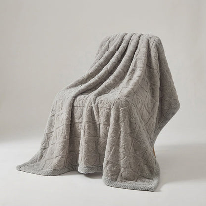 Heart Pattern Plush Reversible Throw - Premium Winter Comfort