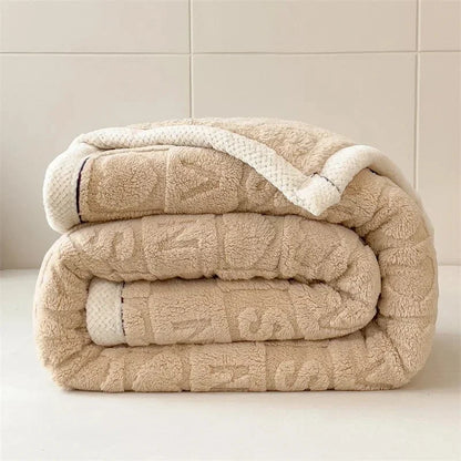 Heart Pattern Plush Reversible Throw - Premium Winter Comfort