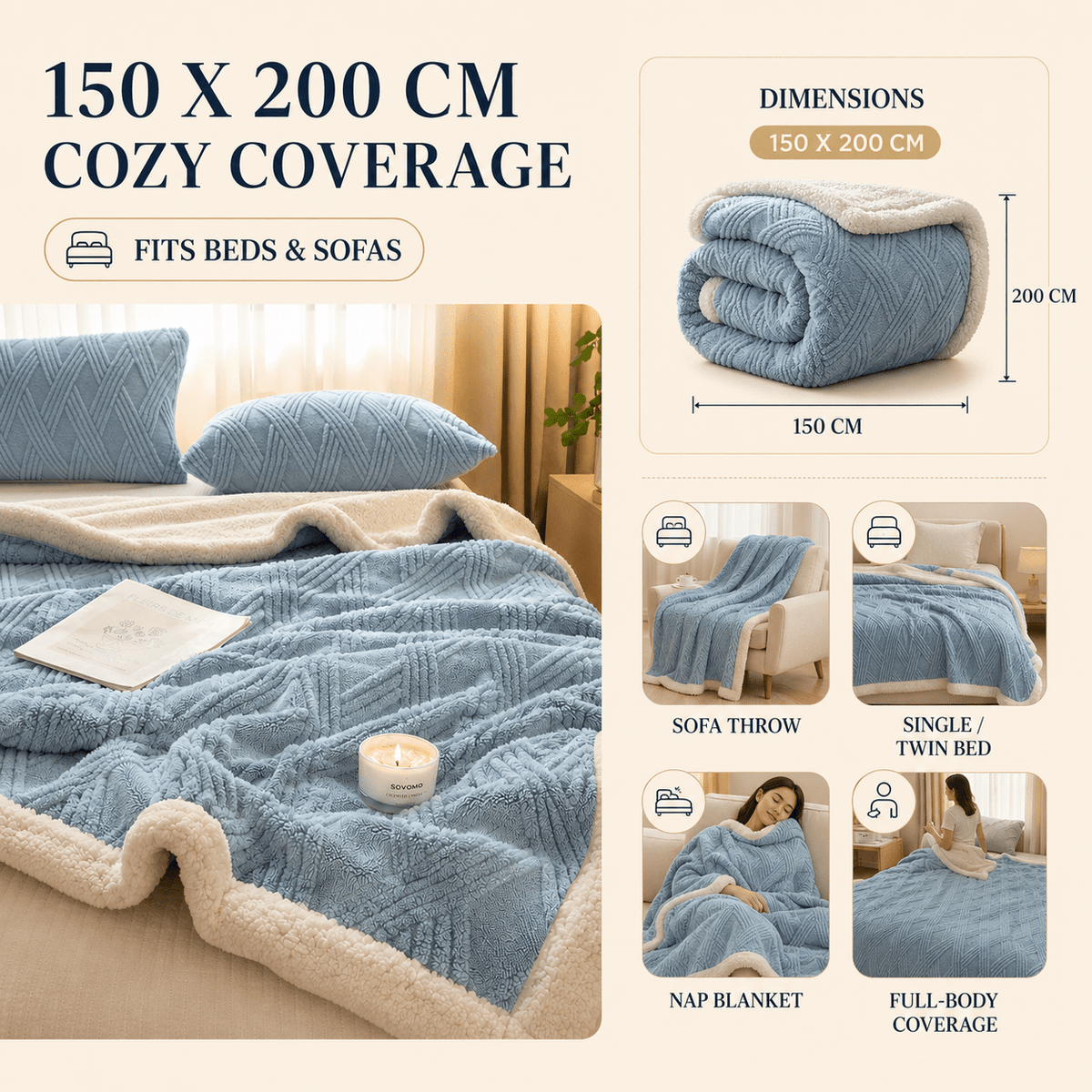 Premium Winter Thick Throw - Sofa & Bed Serious Comfort
