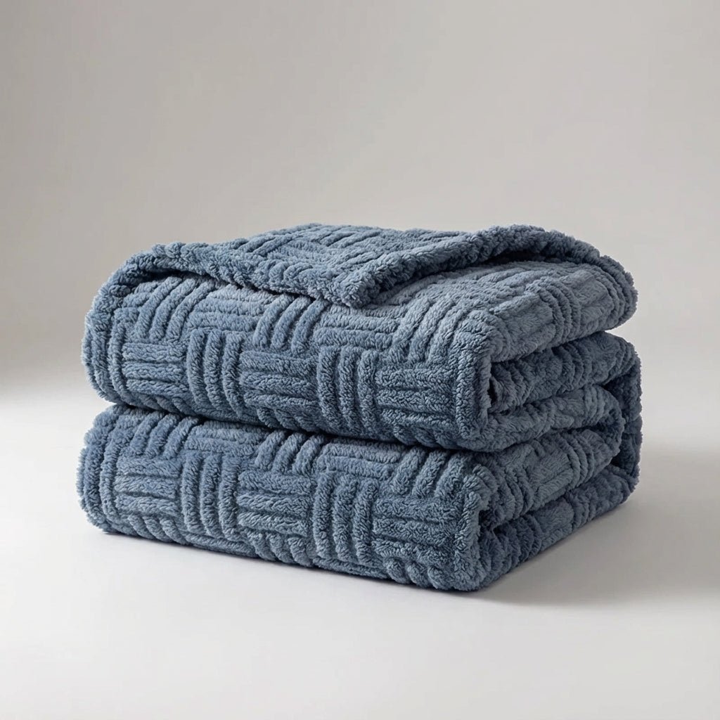 Geometric Jacquard Queen Plush Throw - Premium Dual-Face Design