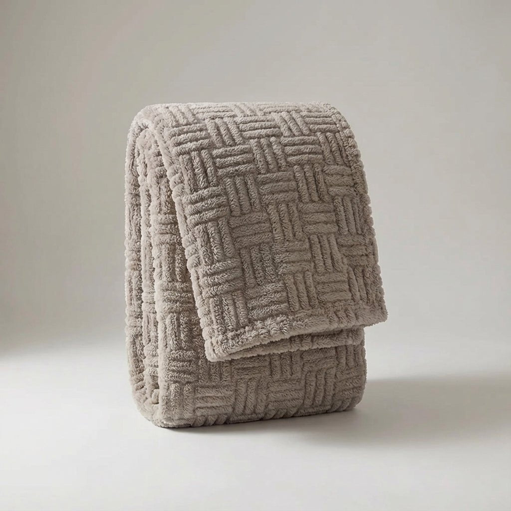 Geometric Jacquard Queen Plush Throw - Premium Dual-Face Design