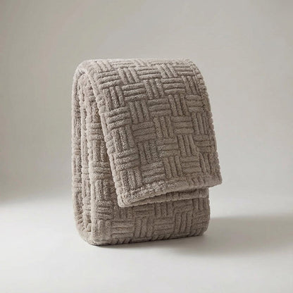 Geometric Jacquard Queen Plush Throw - Premium Dual-Face Design