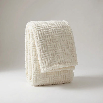 Geometric Jacquard Queen Plush Throw - Premium Dual-Face Design
