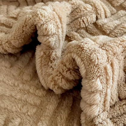 Geometric Jacquard Queen Plush Throw - Premium Dual-Face Design