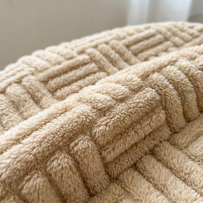 Geometric Jacquard Queen Plush Throw - Premium Dual-Face Design