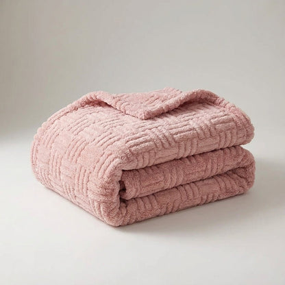 Geometric Jacquard Queen Plush Throw - Premium Dual-Face Design