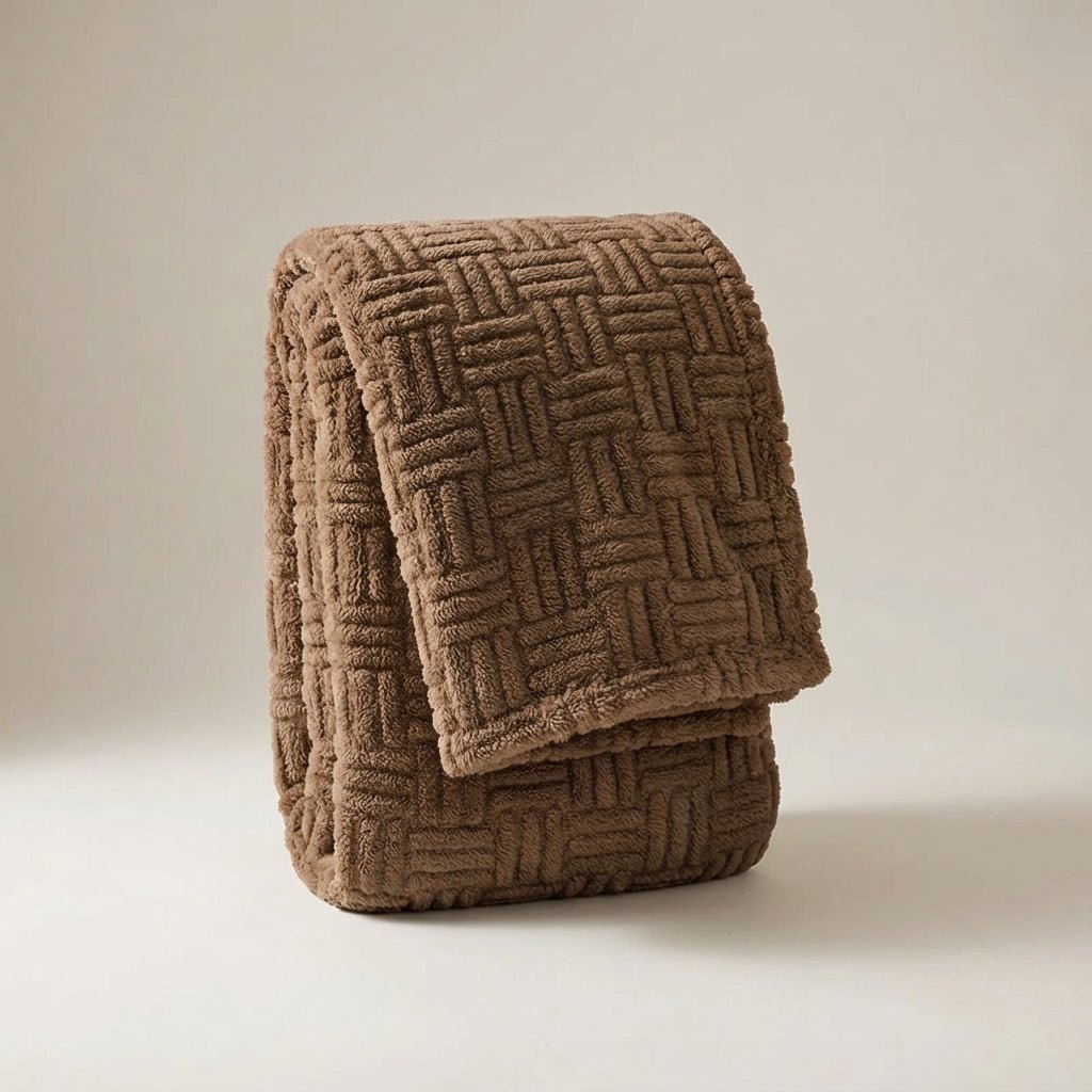 Geometric Jacquard Queen Plush Throw - Premium Dual-Face Design