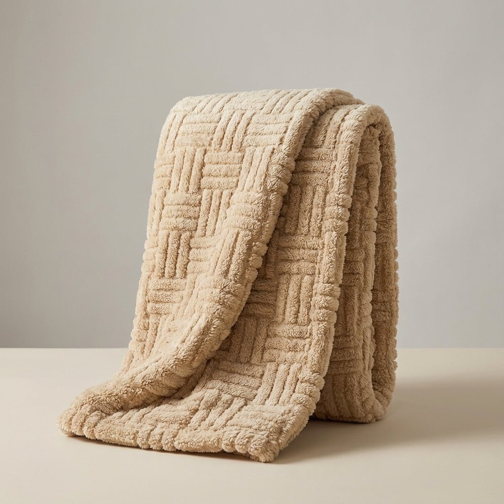 Geometric Jacquard Queen Plush Throw - Premium Dual-Face Design