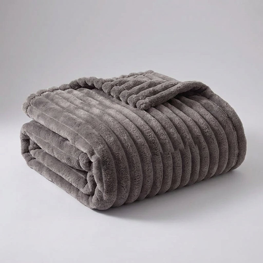 Ribbed Plush Throw - Sofa & Bed Soft & Stylish Comfort