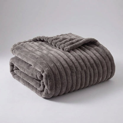 Ribbed Plush Throw - Sofa & Bed Soft & Stylish Comfort