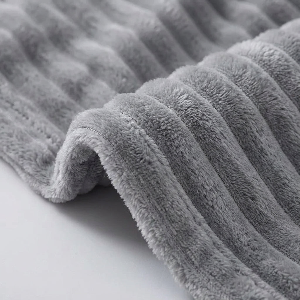 Ribbed Plush Throw - Sofa & Bed Soft & Stylish Comfort