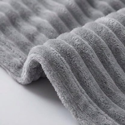 Ribbed Plush Throw - Sofa & Bed Soft & Stylish Comfort
