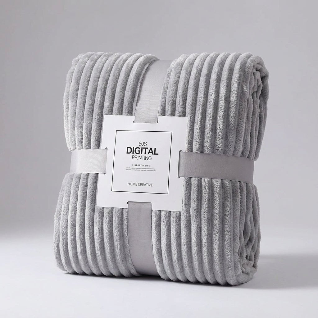 Ribbed Plush Throw - Sofa & Bed Soft & Stylish Comfort