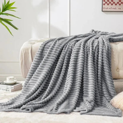 Ribbed Plush Throw - Sofa & Bed Soft & Stylish Comfort