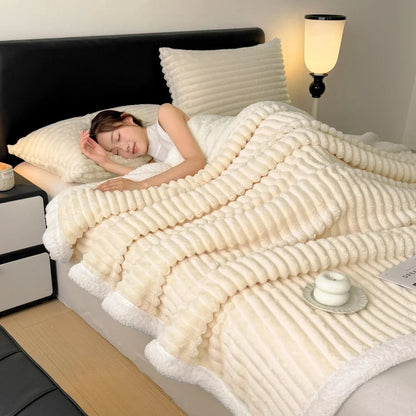 Thick Plush Winter Throw - Enveloping Winter Comfort Blanket