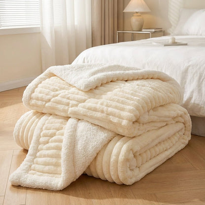 Thick Plush Winter Throw - Enveloping Winter Comfort Blanket