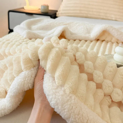 Thick Plush Winter Throw - Enveloping Winter Comfort Blanket