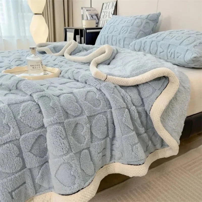 Reversible Lightweight Plush Throw - Office & Travel All-Season