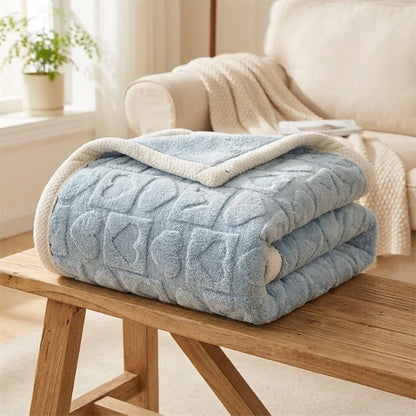 Reversible Lightweight Plush Throw - Office & Travel All-Season