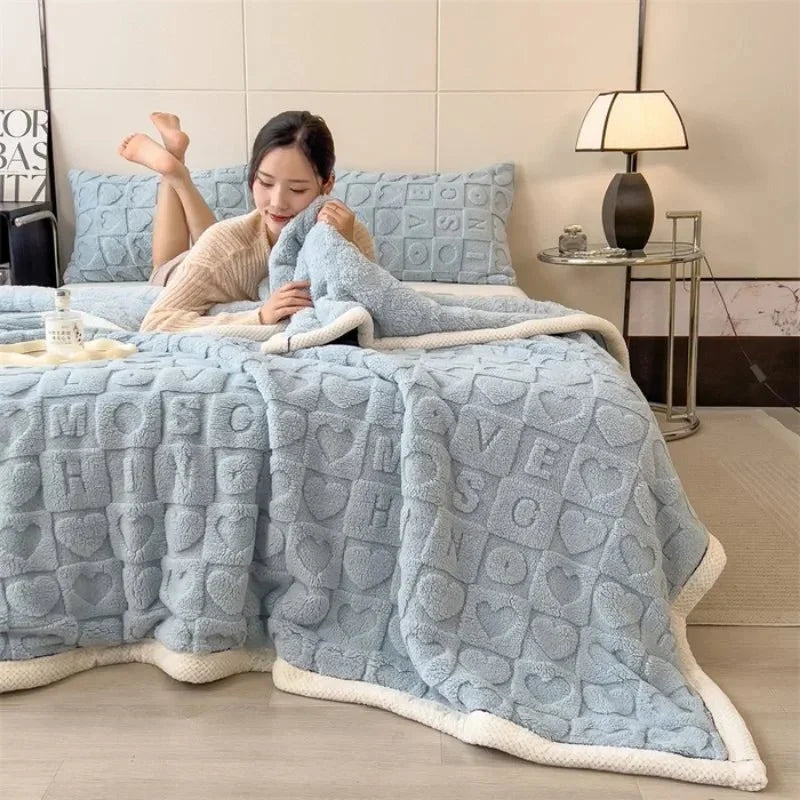 Reversible Lightweight Plush Throw - Office & Travel All-Season