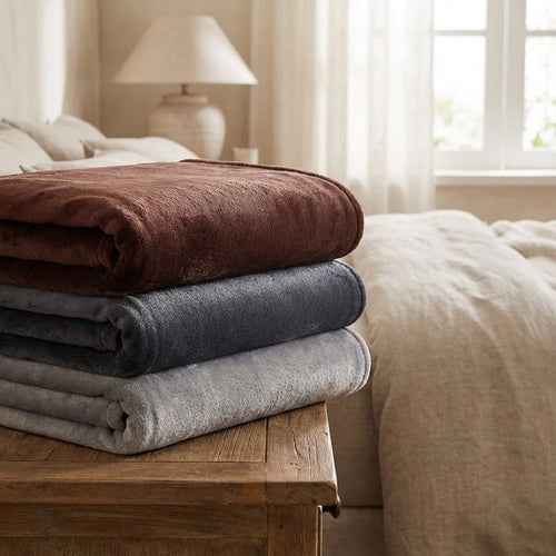 Soft Lightweight Fleece Throw - Bed & Sofa All-Season