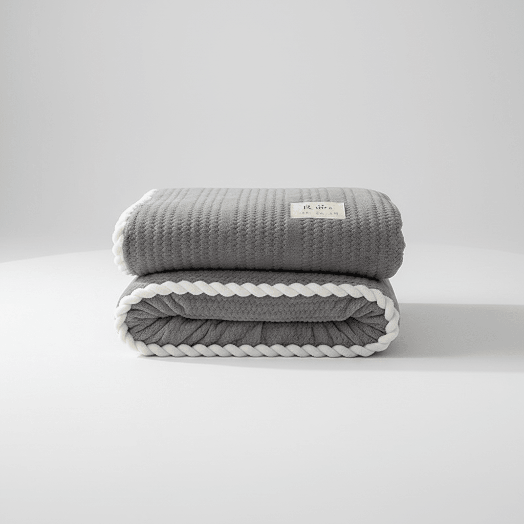 Knitted Coral Fleece Designer Throw - Sofa & Interior Decoration