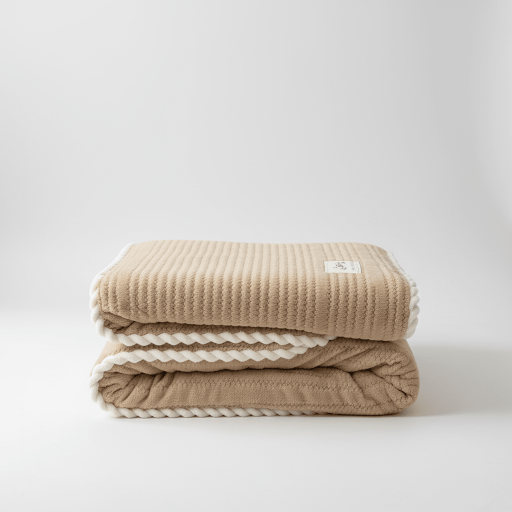 Knitted Coral Fleece Designer Throw - Sofa & Interior Decoration
